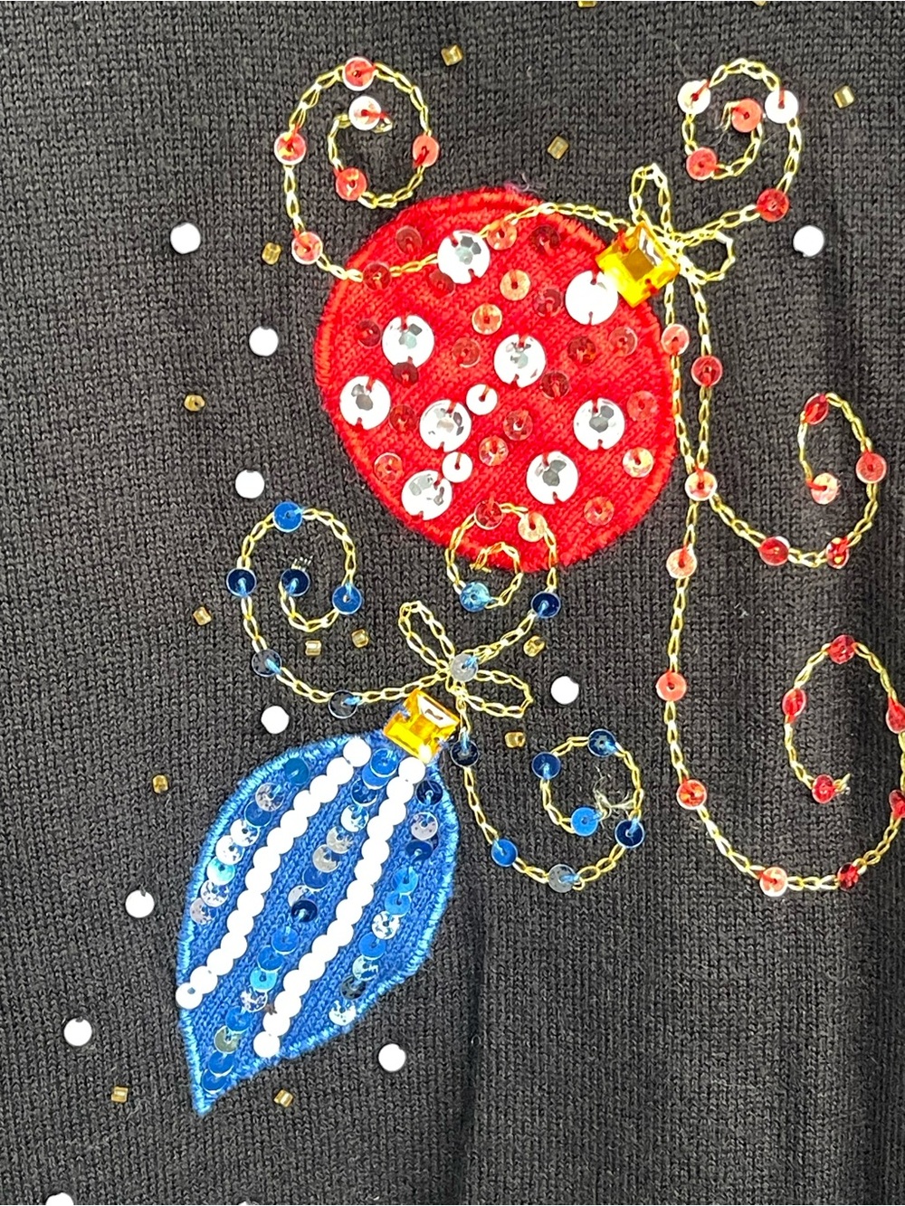 Just B Vintage Holiday Theme Embellished Top Large - Picture 5 of 7